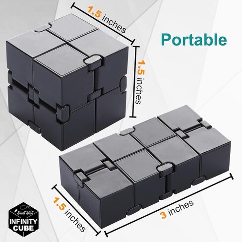 Black Infinity Cube Sensory Fidget Toy, Cool Mini Gadget Best for Stress and Anxiety Relief and Galaxy Infinity Cube Cool Handheld Desk Toy for Kids and Adults in Saudi Arabia