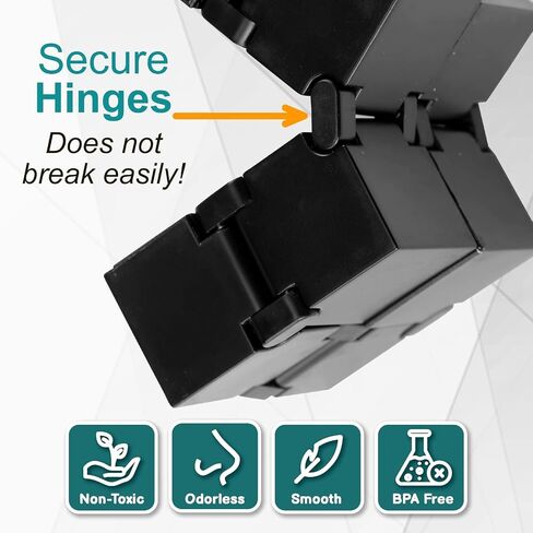 Black Infinity Cube Sensory Fidget Toy, Cool Mini Gadget Best for Stress and Anxiety Relief and Galaxy Infinity Cube Cool Handheld Desk Toy for Kids and Adults in Saudi Arabia