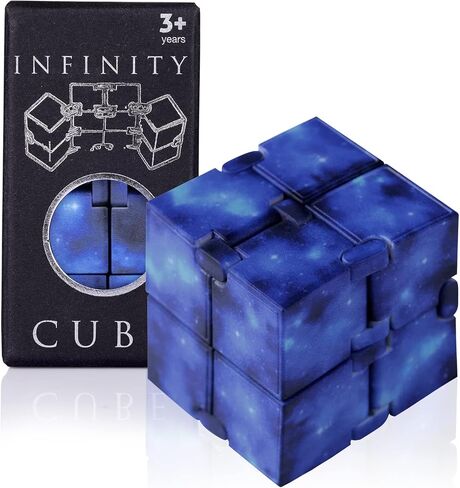 Black Infinity Cube Sensory Fidget Toy, Cool Mini Gadget Best for Stress and Anxiety Relief and Galaxy Infinity Cube Cool Handheld Desk Toy for Kids and Adults in Saudi Arabia
