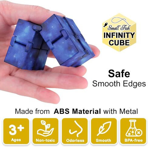 Black Infinity Cube Sensory Fidget Toy, Cool Mini Gadget Best for Stress and Anxiety Relief and Galaxy Infinity Cube Cool Handheld Desk Toy for Kids and Adults in Saudi Arabia