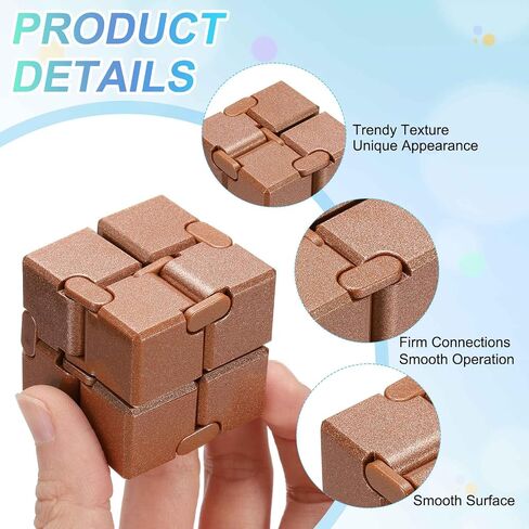 Fidget Magic Cube Toy Mini Stress Release Finger Cube Toys,Gold in Kuwait