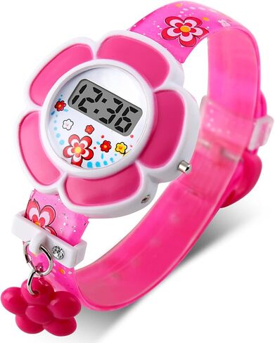 Kids Watch Girl Flower Shape Watch Novelty Cartoon Digital Watch 1144 in Saudi Arabia