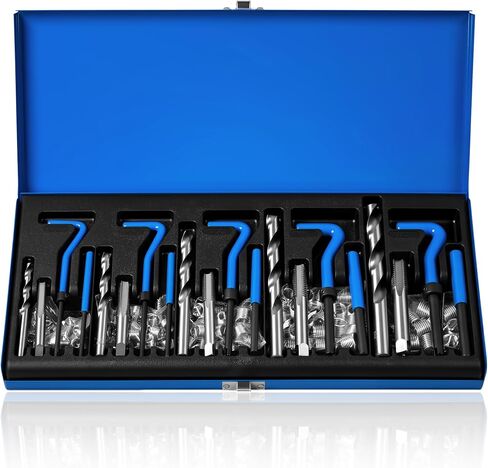 DAYUAN 131PC SAE Thread Repair Kit, HSS Drill Helicoil Kit Standard, 1/4" 5/16" 3/8" 7/16" 1/2" in Kuwait