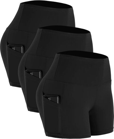 CADMUS High Waist Athletic Shorts for Womens Yoga Fitness Running Shorts with Deep Pockets in Kuwait
