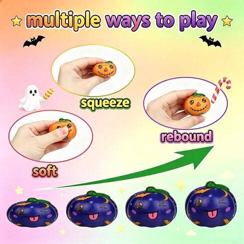 24 Pack Halloween Pumpkin Slow Rising Squishies Halloween Squishy Toys for Kids Boys Girls Halloween Party Favors Halloween Treat Bags Gifts in Saudi Arabia