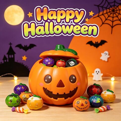 24 Pack Halloween Pumpkin Slow Rising Squishies Halloween Squishy Toys for Kids Boys Girls Halloween Party Favors Halloween Treat Bags Gifts in Saudi Arabia
