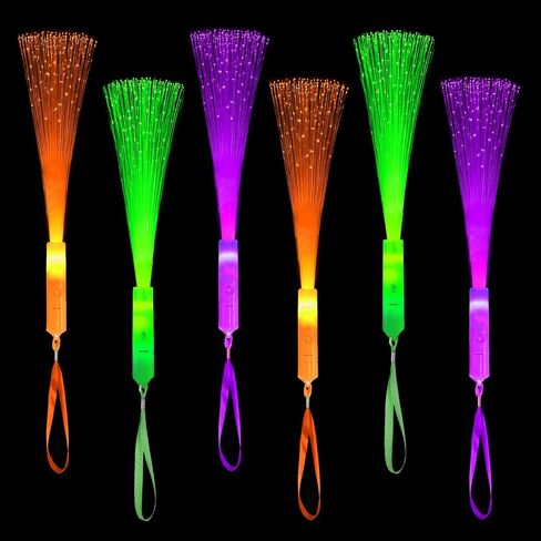Halloween Glow Sticks Gifts for Kids 6-24 PCS,Light Up Fiber Optic Wand Toy in Saudi Arabia