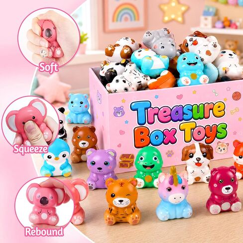 KissFuture 24 PCS Animal Squishy Toys, Treasure Box Prizes, Party Favors for Kids, Goodie Bag Stuffers, Pinata Stuffers for Kids, Classroom Prizes, Birthday Gifts for Boys & Girls in Saudi Arabia