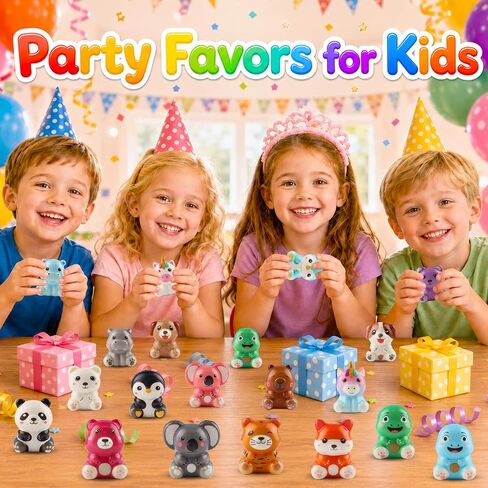 KissFuture 24 PCS Animal Squishy Toys, Treasure Box Prizes, Party Favors for Kids, Goodie Bag Stuffers, Pinata Stuffers for Kids, Classroom Prizes, Birthday Gifts for Boys & Girls in Saudi Arabia