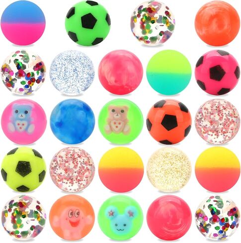 24pcs Bouncy Balls for Kids 3-5 4-8 8-12 Party Goodie Bag Stuffers Gifts in Saudi Arabia
