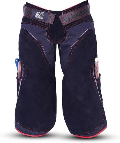 Equine Care Black Leather Farrier Apron Chaps, Canvas, Back Support, 25in in Saudi Arabia