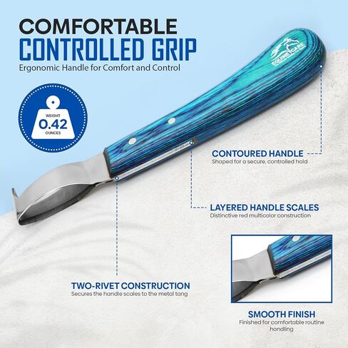 Equine Care Loop Hoof Knife with Hoof Pick, J2 Stainless Steel, Either Hand in Saudi Arabia