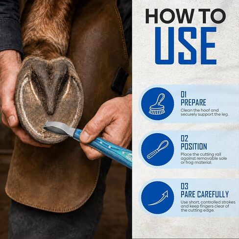 Equine Care Loop Hoof Knife with Hoof Pick, J2 Stainless Steel, Either Hand in Saudi Arabia