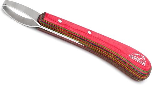 Equine Care Hoof Loop Knife, J2 Stainless Steel, Red Handle, Either Hand in Saudi Arabia