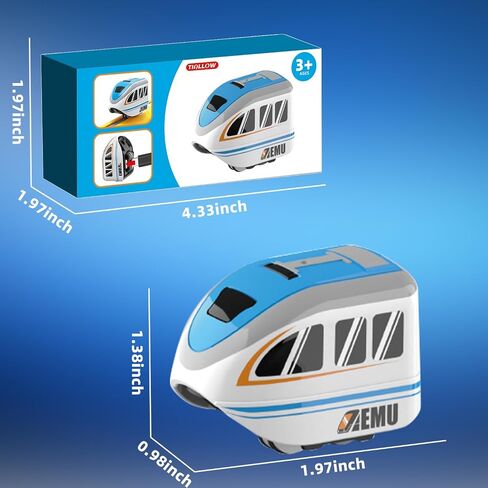 TIALLOW Exclusively, Compatible with Magnetic Tracks, 1-Pack Replacement Electric Train Car, USB Rechargeable Add-On Electric Train Set Tracks,Cannot Operate Alone in Kuwait
