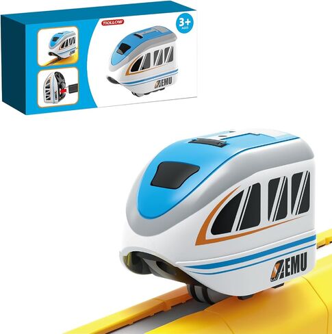 TIALLOW Exclusively, Compatible with Magnetic Tracks, 1-Pack Replacement Electric Train Car, USB Rechargeable Add-On Electric Train Set Tracks,Cannot Operate Alone in Kuwait