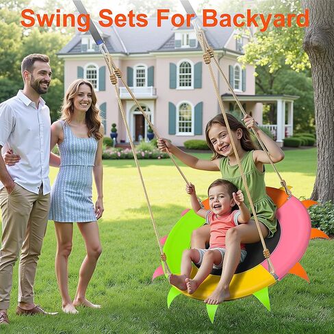 28 Inch Saucer Tree Swing for Kids Round Disc Circle Swingsets for Backyard in Saudi Arabia