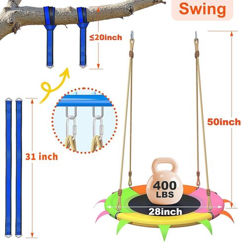 28 Inch Saucer Tree Swing for Kids Round Disc Circle Swingsets for Backyard in Saudi Arabia