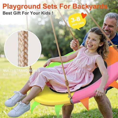28 Inch Saucer Tree Swing for Kids Round Disc Circle Swingsets for Backyard in Saudi Arabia