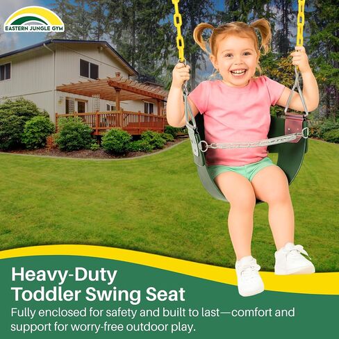 Eastern Jungle Gym High Back Half Bucket Toddler Swing Seat, Green in Saudi Arabia