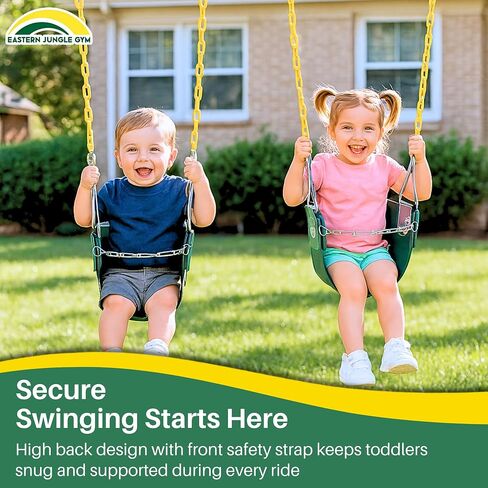Eastern Jungle Gym High Back Half Bucket Toddler Swing Seat, Green in Saudi Arabia