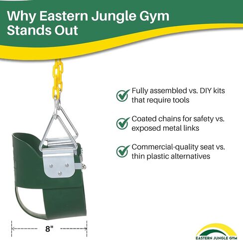 Eastern Jungle Gym High Back Half Bucket Toddler Swing Seat, Green in Saudi Arabia
