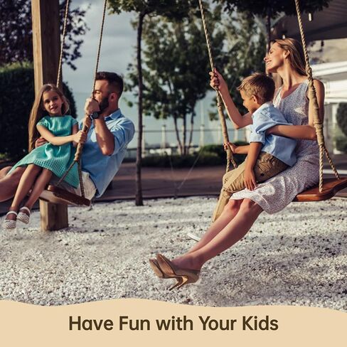 Wooden Tree Swing,500lbs Load Capacity Wooden Swing for Adults & Kids,Adjustable Height,Waterproof Hanging Swing Seat for Indoor,Outdoor,Backyard,Garden,Playground (Adult) in Kuwait