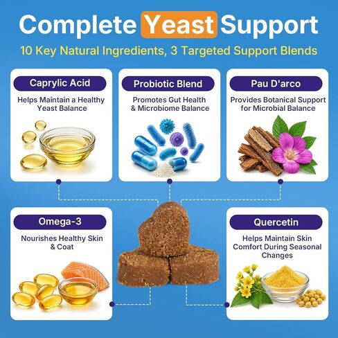 Yeast Infection Treatment for Dogs, Itchy Skin Paw Ear Support 200 Chews in Saudi Arabia