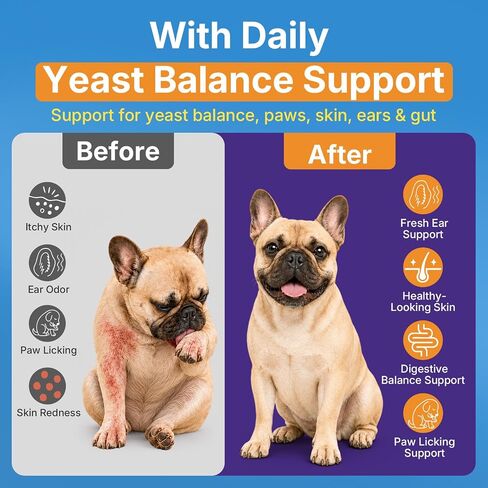 Yeast Infection Treatment for Dogs, Itchy Skin Paw Ear Support 200 Chews in Saudi Arabia
