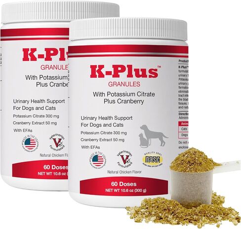 K-Plus Potassium Citrate Plus Cranberry Supplement for Dogs - UTI Remedy Chewable Tablets - Supports Bladder Health - For Every Dog Breed (100 Tabs) in Saudi Arabia