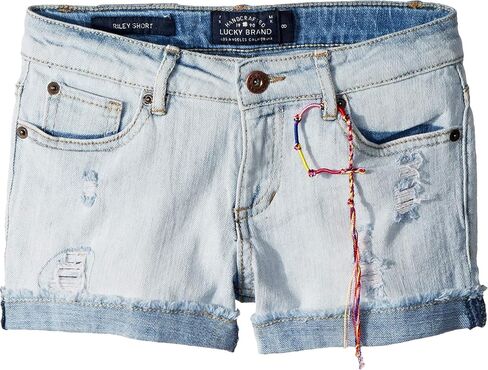 Lucky Brand Girls' Cuffed Jean Shorts, Stretch Denim with 5 Pockets, Mid to High Rise Waist in Saudi Arabia