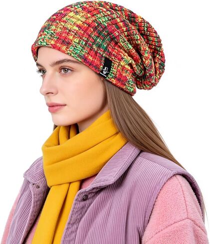 Ruphedy Women Slouchy Beanie Hat Knit Long Baggy Slouch Skull Cap for Winter in Kuwait