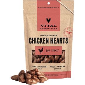 Vital Essentials Freeze Dried Raw Chicken Hearts Dog Treats, 1.9 oz Bag in Kuwait