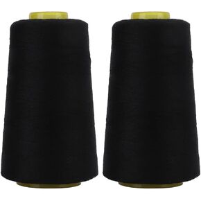 2Pcs 402 Serger Thread Premium Polyester Fray Fadeless Durable Sturdy Widely Used Black Thread in Kuwait