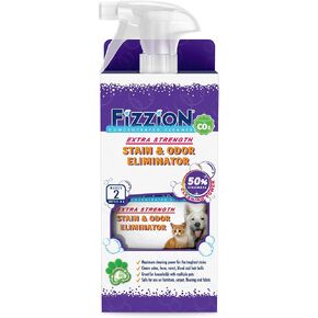 Fizzion Extra Strength Pet Stain and Odor Remover 23 Ounce Empty Spray Bottle with 2 Refills in Kuwait