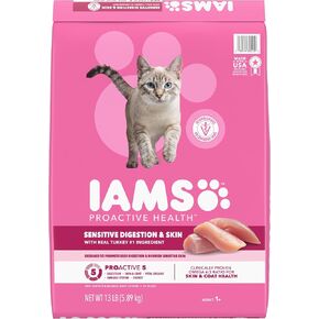 IAMS Proactive Health Sensitive Digestion Dry Cat Food, Turkey, 13 lb in Kuwait