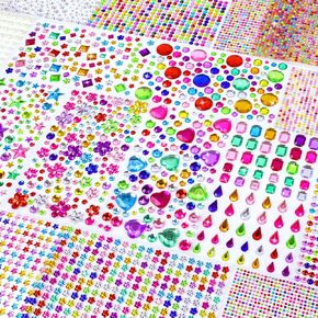 10000+Pcs Gem Stickers, 19 Sheets Rhinestone Stickers, Diamond Stickers in Saudi Arabia