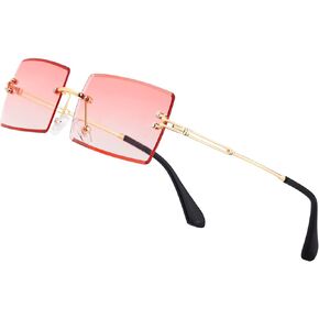 SDINM Rimless Sunglasses 90s Frameless Rectangle Tinted Lens Eyewear Candy Color Glasses for Women Men in Saudi Arabia