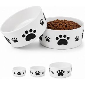Ceramic Dog Bowls Set, 5''×2'', with Anti-Slip Rings, 2 Cups Capacity in Kuwait