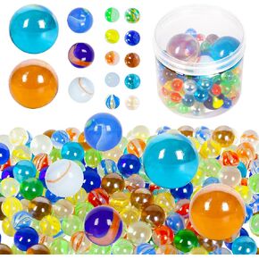 ShellKingdom 200 Count Bulk Assorted Colors Glass Marbles, Colorful Cat Eyes 9/16 Inch Round Marbles Toy for Kids for Aquarium/Game/Vase/Fish/Plant Decor in Saudi Arabia