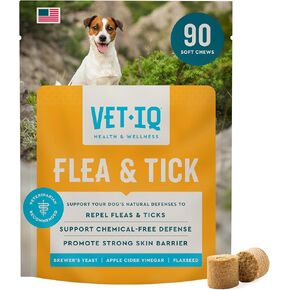 VetIQ Flea & Tick Support Dogs, Chemical-Free Soft Chews, 90-Count in Saudi Arabia