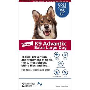 K9 Advantix Flea, Tick & Mosquito Prevention for Dogs Over 55 lbs. | Flea Drops for Extra Large Dogs | Apply Monthly | 2 Treatments in Kuwait