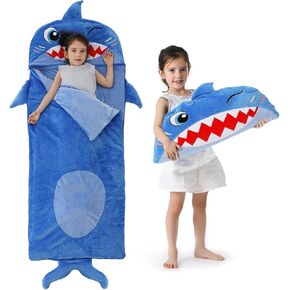 Kids Sleeping Bag, Plush Toddler Slumber Bag 2-in-1 Pillow, Soft Sleeping Bag, Nap Mats for Preschool,Daycare,Travel,Gift, Ages 3-12 in Kuwait