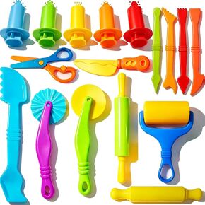 Dough and Clay Play Tools Kit for Kids, Modeling Clay Accessories for Toddlers, Animal Cutters with DIY Rollers & Safety Scissors, Dough Extruder Easy Squeeze for Kids, Ideal Home Play & Baking Set in Kuwait
