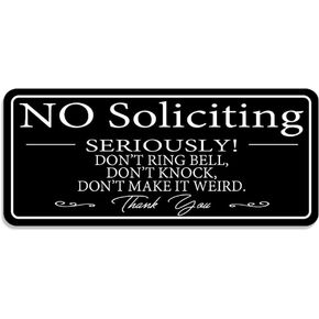 No Soliciting Sign for House /Office,No Soliciting Signs for Home,Thick Acrylic Self-Adhesive Modern Design Door Sign 9x4 inch Home Decor Go Away Sign Accessories Door Or Wall. (9 X 4 inch, in Saudi Arabia