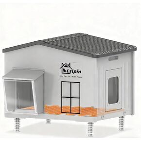 Large Indestructible Heated Cat House for Outside Winter, Weatherproof & Elevated, Escape Door, Insulated Cat House, Outdoor Feral Cats Shelter with Heater for Stray Cats Kitty 21.6×16.9×17.5 in Kuwait