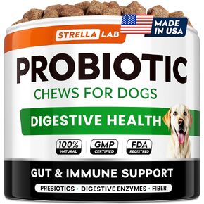 STRELLALAB Dog Probiotics Chews for Digestive Health & Gut Support in Saudi Arabia