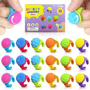18Pcs Finger Spinner Rings, Fidget Toys, Textured Silicone, Wearable Toys for Adults Office Desk, Christmas Stocking Stuffers, Party Favors in Saudi Arabia