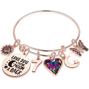 Ursteel Birthday Gifts for Women Girls Bracelet, Birthday Charm Bracelets 10th 20th 30th 40th 50th 60th 70th 80th 90th Birthday Gift for Daughter, Sister, Friend, Teen Girls, Mom, Grandma in Saudi Arabia