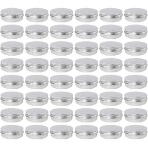 Moretoes 48 Pack 2 Oz Metal Round Tins Aluminum Tin Cans Containers with Screw Lid for Salve, Spices or Candies in Saudi Arabia